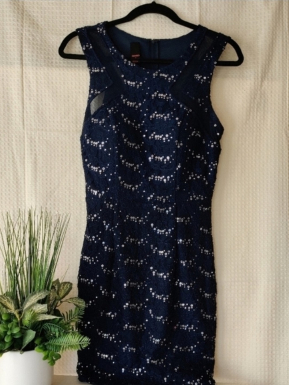 Formal Sleeveless  Dress in Navy with Sequins, Bongo, Junior size 9